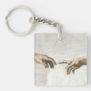 Porte-clefs Michelangelo Création d'Adam Mains Beaux-Arts