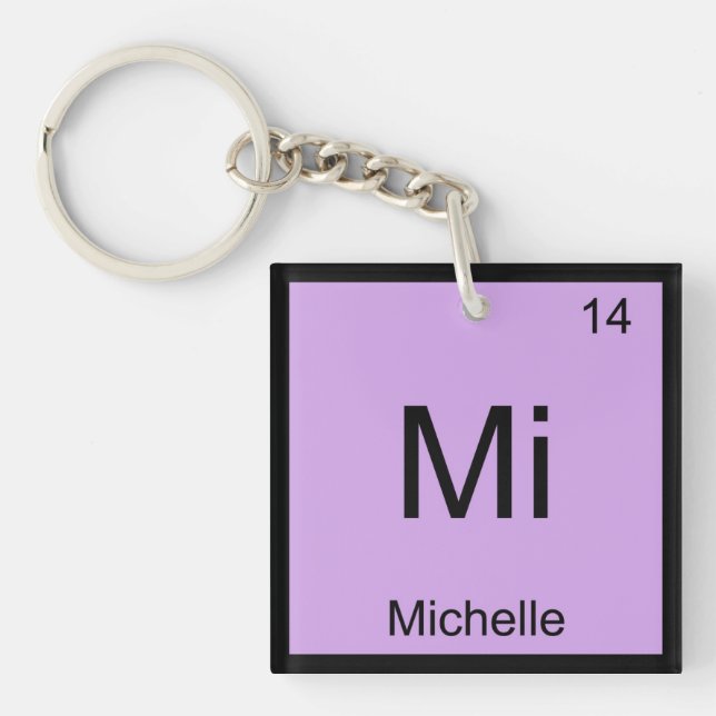 Porte-clefs Michelle Nom Chimie Élément Tableau périodique (Devant)