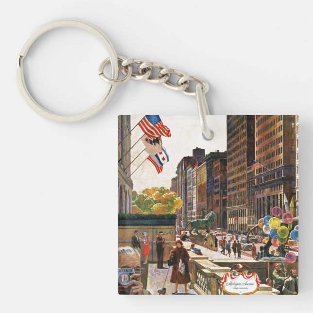 Porte-clefs Michigan Avenue, Chicago par John Falter (Devant)