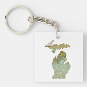 Porte-clefs Michigan Mitten Amour Minimaliste Boho Floral