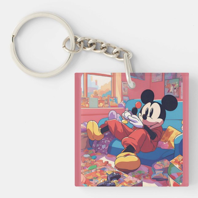 Porte-clefs Mickey prendre un frein (Devant)