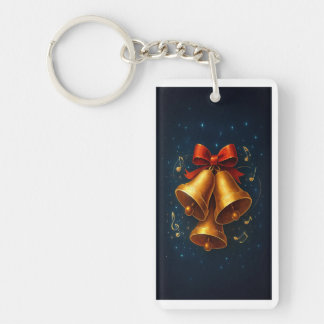 Porte-clefs Midnight Jingle: Holiday Keychain with Golden Glow