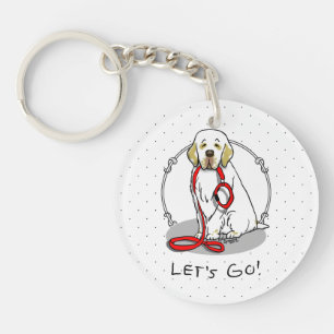 Porte-clefs Mignon Allons-y ! Promenade du chien Clumber Spani