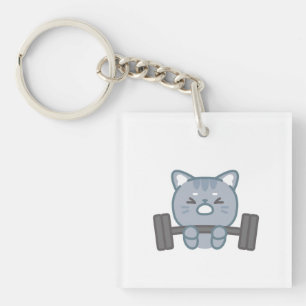 Porte-clefs mignon chat gymnase design chat gym amant design