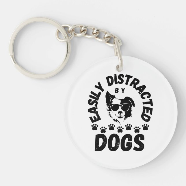 Porte-clefs Mignon facilement distrait par les chiens amateurs (Devant)