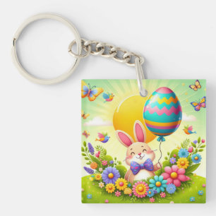 Porte-clefs Mignon, fantaisiste et coloré lapin de Pâques