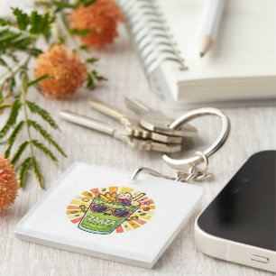 Porte-clefs Mignon Kawaii Smoothie à l'avocat marocain Zaaza d
