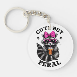 Porte-clefs Mignon Mais Féroce Drôle Coloré Raton Laveur Avec