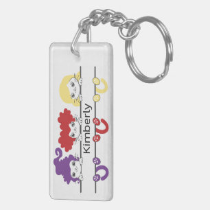 Porte-clefs Mignon Monogramme de Nom de Sœurs Sorcières Kawaii