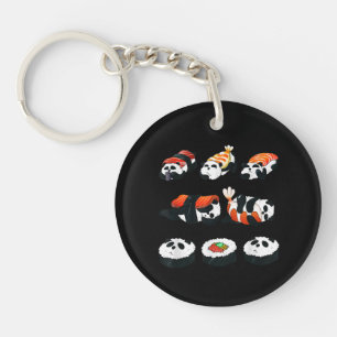 Porte-clefs Mignon Sushi Panda Câlin Maki Amoureux Drôle Kawai