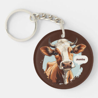 Porte-clefs Mignonne ajouter nom vache amateurs