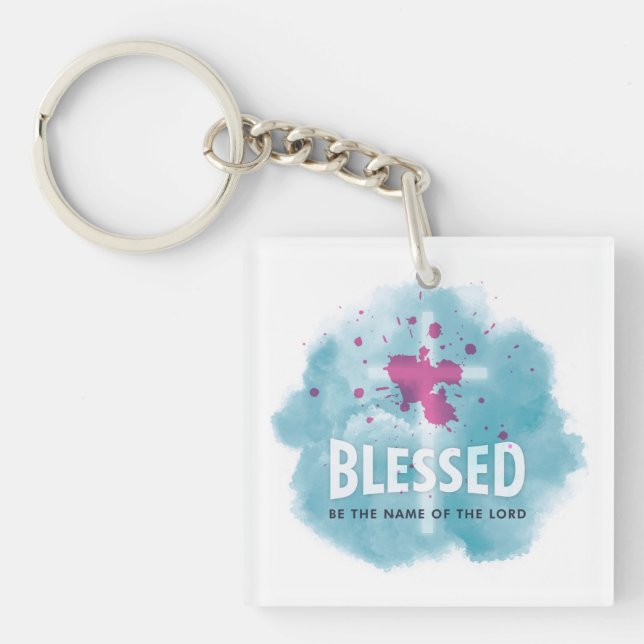 Porte-clefs Mignonne Béni Soit Le Nom du Seigneur chrétien (Devant)