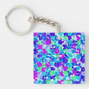 Porte-clefs Mignonne bleu aqua violet pinkies motif main bagag