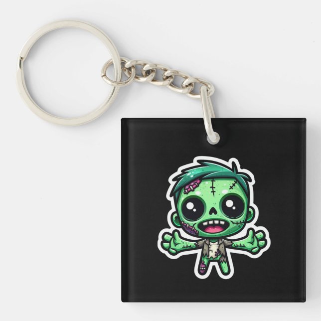 Porte-clefs Mignonne, drôle de zombie (Devant)
