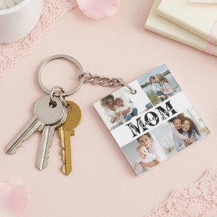 Porte-clefs Mignonne JE T'AIME MOM Fête des Mères Photo
