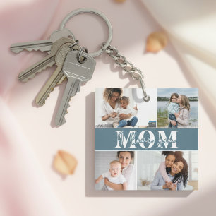 Porte-clefs Mignonne JE T'AIME MOM Fête des Mères Photo