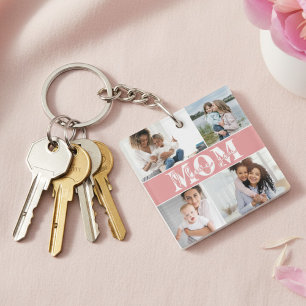 Porte-clefs Mignonne JE T'AIME MOM Fête des Mères Photo