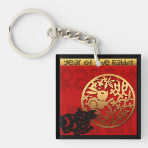 Porte-clefs Mignonne Rabbit chinois Année Zodiac Anniversaire