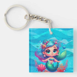 Porte-clefs Mignonne sirène sous-marine