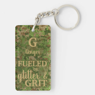 Porte-clefs Military Green Camouflage Glitter Camo Name