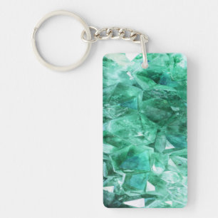Porte-clefs Minerai vert vert de gemme