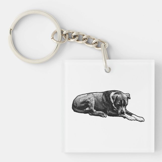 Porte-clefs Mini Porte - clé de chien de grain (Devant)