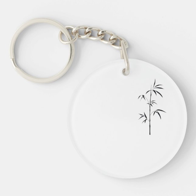 Porte-clefs Minimal Japanese Bamboo Acrylic Keychain (Devant)