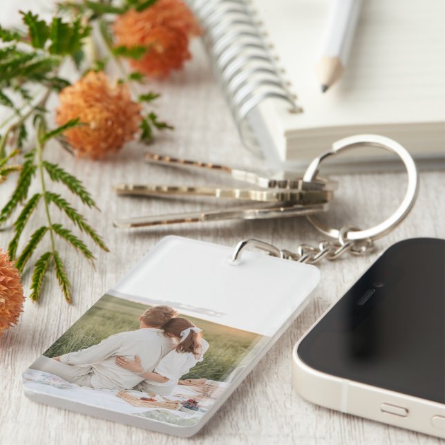 Porte-clefs Minimal Photo Drive Safe I Love You (Devant droit)