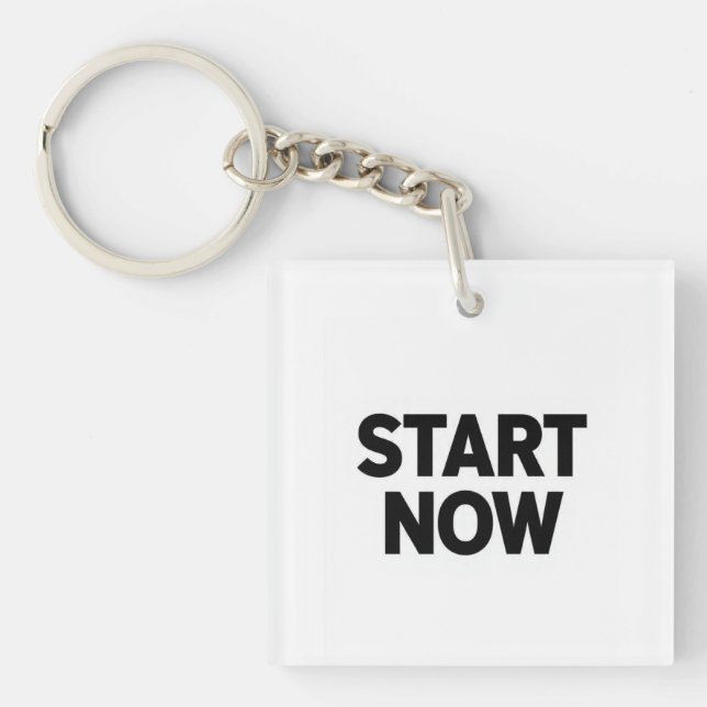 Porte-clefs Minimalist bold start now text (Devant)