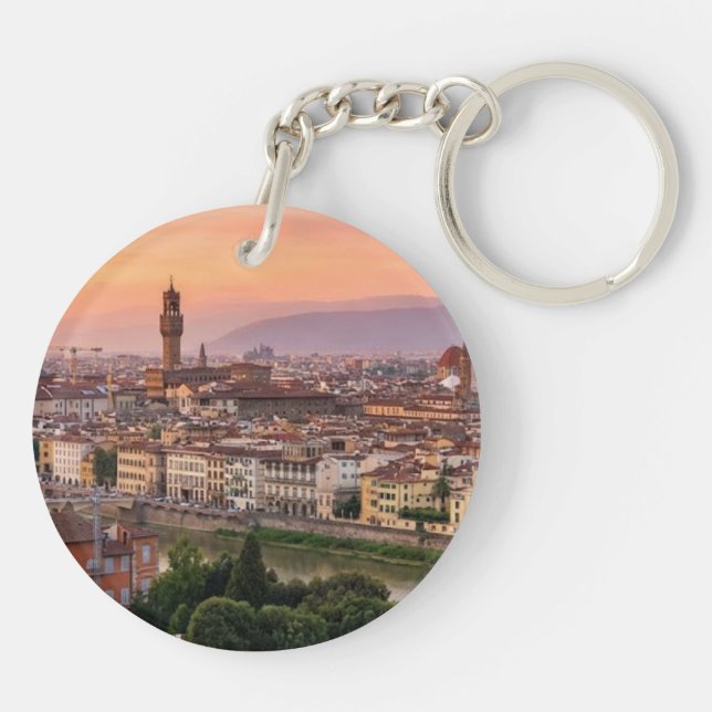 Porte-clefs Minimalist Florence Italy Aesthetic Keychains (Dos)