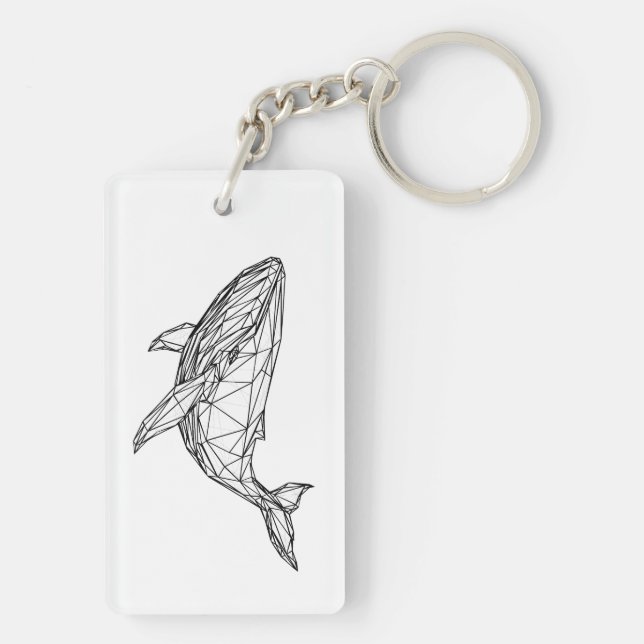 Porte-clefs Minimalist Geometric Whale Acrylic Keychain (Dos)