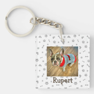 Porte-clefs Minimalist Personalized Dog Lover Photo Keychain