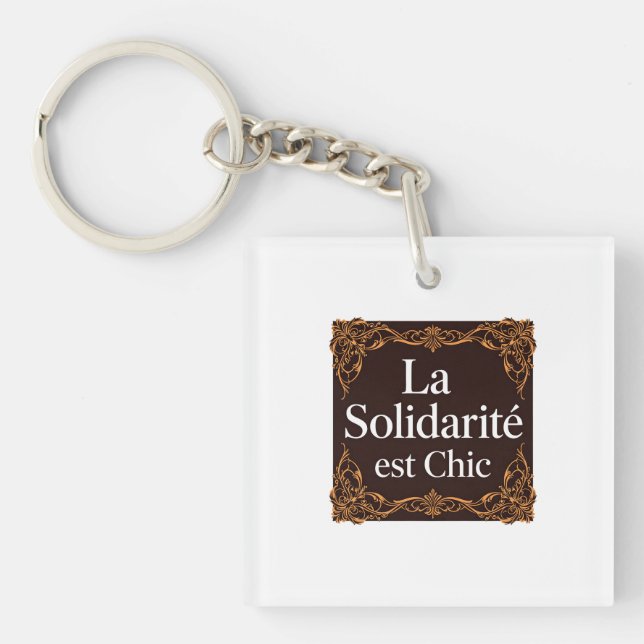 Porte-clefs Minimalist Typography Design – "LA SOLIDARITÉ EST  (Devant)