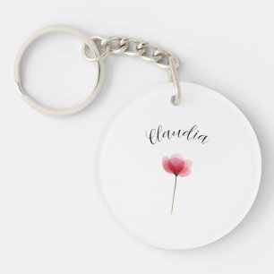 Porte-clefs Minimaliste Botanique Florale à l'aquarelle Tendan