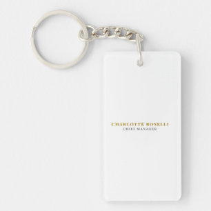 Porte-clefs Minimaliste Classique Professionnel Couleur Or