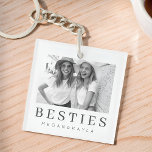 Porte-clefs Minimaliste moderne chic Best Friends BFF Photo<br><div class="desc">Design is composed of fun and playful typographiy with sans serif and serif font. Add a custom photo.</div>