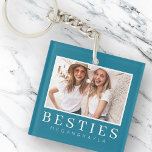 Porte-clefs Minimaliste moderne chic Best Friends BFF Photo<br><div class="desc">Design is composed of fun and playful typographiy with sans serif and serif font. Add a custom photo.</div>