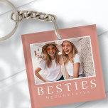 Porte-clefs Minimaliste moderne chic Best Friends BFF Photo<br><div class="desc">Design is composed of fun and playful typographiy with sans serif and serif font. Add a custom photo.</div>