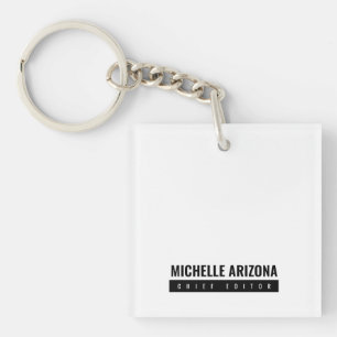 Porte-clefs Minimaliste noir & blanc professionnel moderne