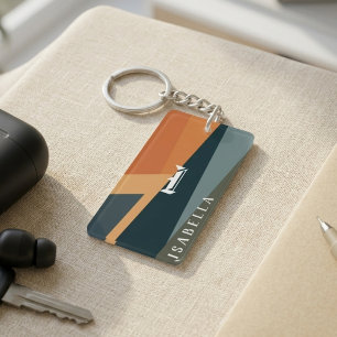 Porte-clefs Minimaliste personnalisable Géométrique Abstrait