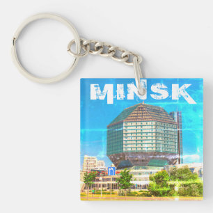 Porte-clefs Minsk Biélorussie Bibliothèque d'État Architecture