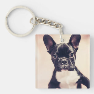 Porte-clefs Minuscule Chiot noir et blanc