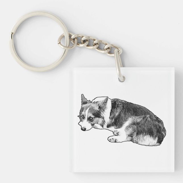Porte-clefs Minuscule Corgi, Carreau Fidèle (Devant)