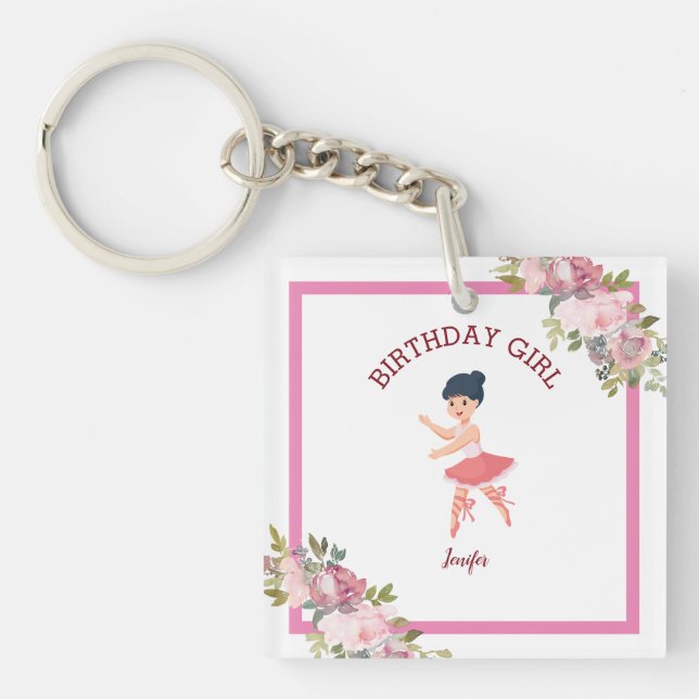 Porte-clefs Minuscule danseur | Rose rouge rose (Devant)