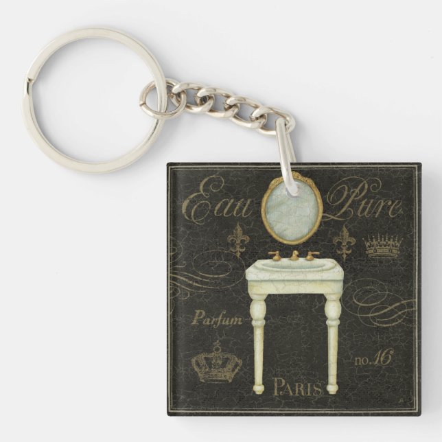 Porte-clefs Miroir vintage et évier (Devant)