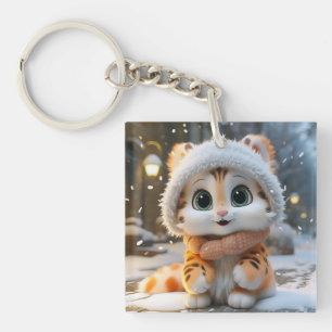 Porte-clefs Misha - Un léopard des neiges moelleux