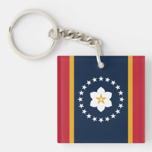Porte-clefs Mississippi : le drapeau de l'État américain du Ma