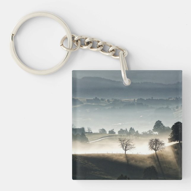 Porte-clefs Misty Suisse Paysage rural (Devant)