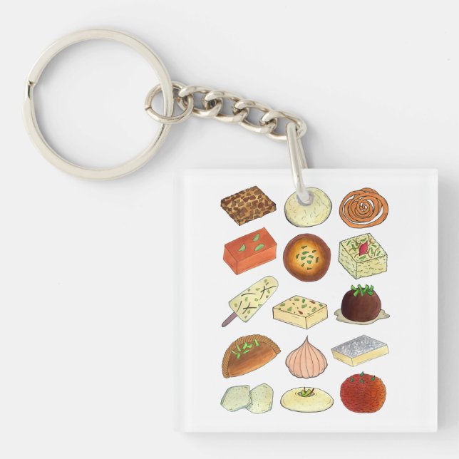 Porte-clefs Mithai Indian Sweets confiserie Desserts Inde (Devant)