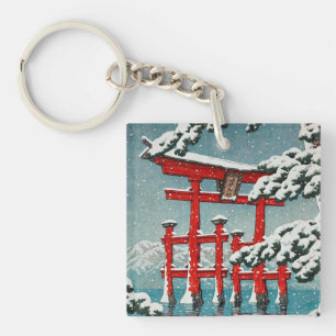 Porte-clefs Miyajima in Snow Hasui Kawase Torii Gate Art